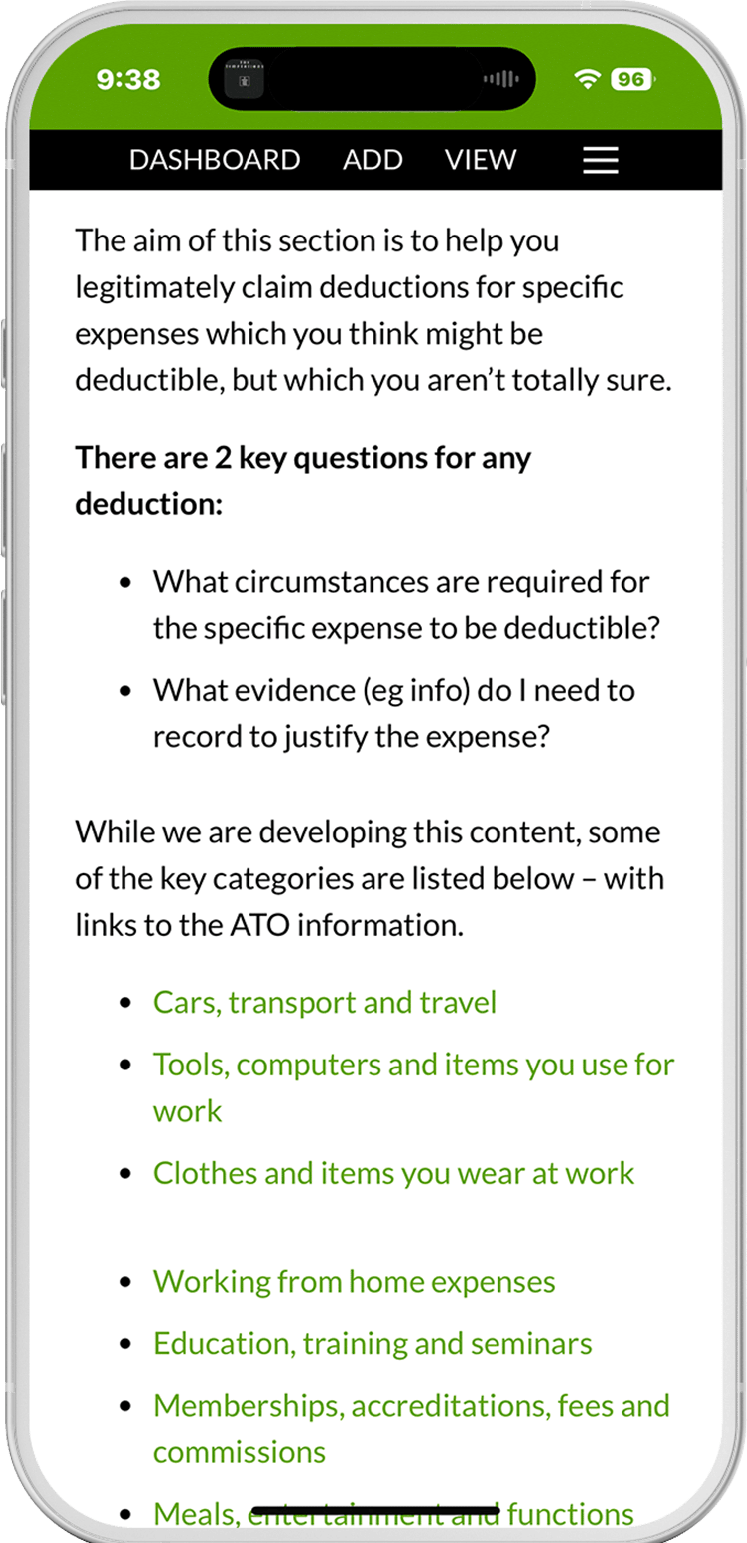 Deductifi app — information